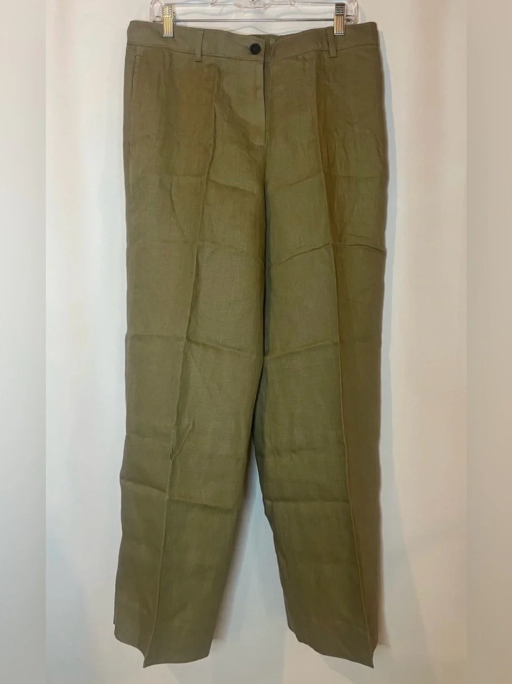 J.Crew Harbor pant in linen in dusty fatigue